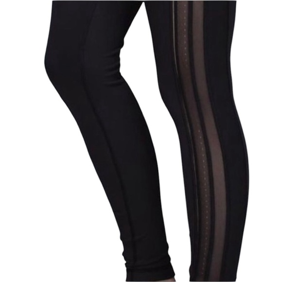 Lululemon Wunder Under Dise Stripe Pant Luxtreme Roll Down Black Size 2 - Picture 8 of 11